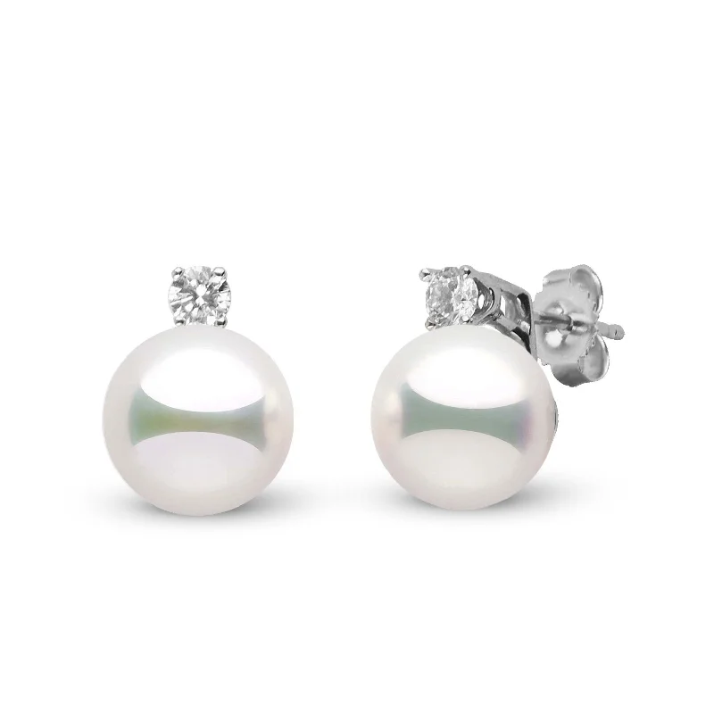 Luxury Jewelry Sale – Elegant Styles At Unbeatable Prices Starlight Collection 9.0-9.5 mm Natural White Hanadama Pearl and Diamond Stud Earrings