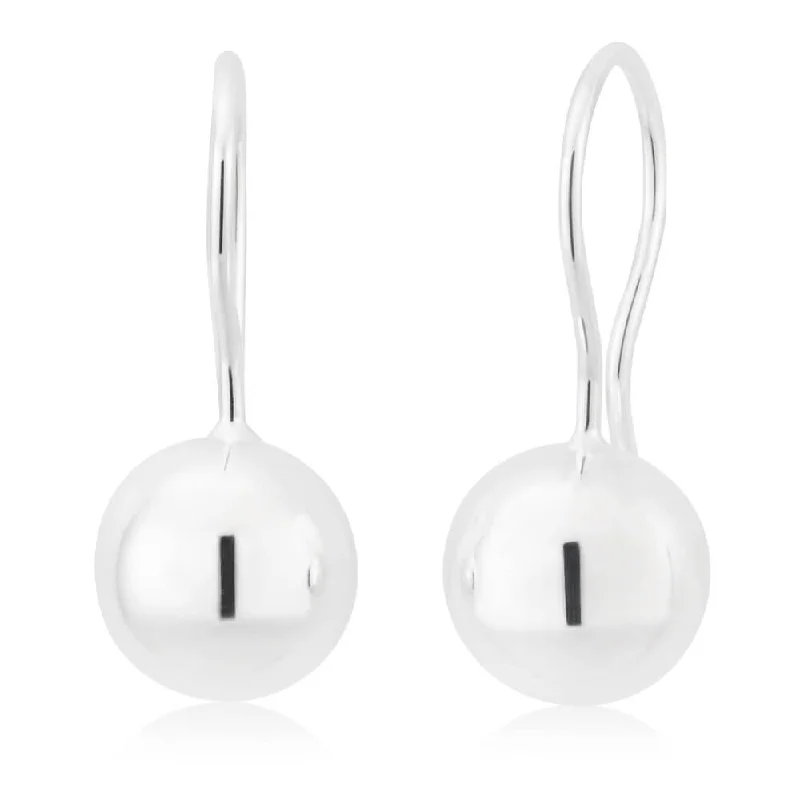Bohemian-Inspired Jewelry For Free-Spirited Fashion Sterling Silver 10mm Euroball Drop Earrings