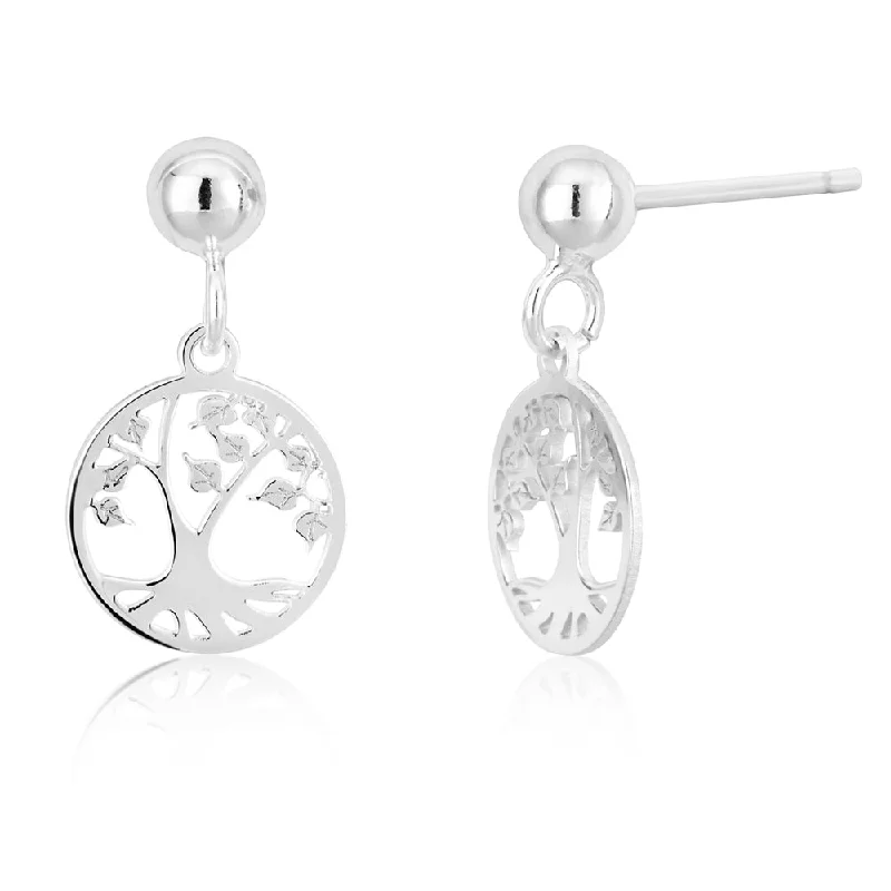 Discounted Luxury Jewelry – Shine Without The Splurge Sterling Silver 10mm Tree Of Life Earrings