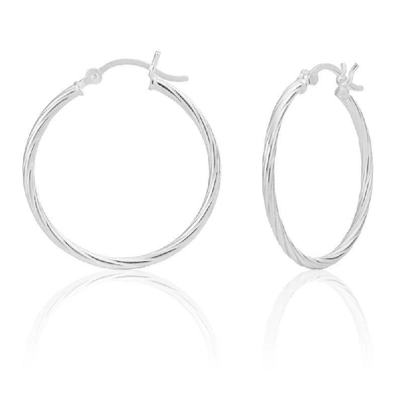 Jewelry Clearance – Final Chance To Save Big Sterling Silver 30mm Twist Hoop Earrings