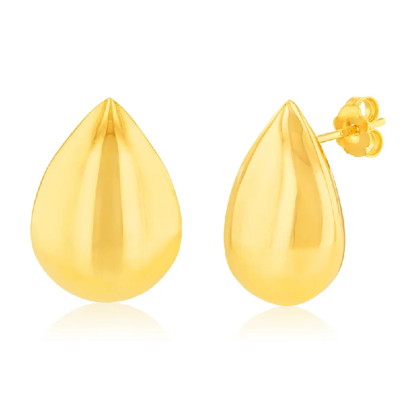 Don't Miss Out On Jaw-Dropping Jewelry Discounts Sterling Silver Gold Plated Polished Tear Drop Stud Earrings