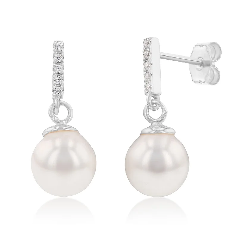 The Perfect Jewelry Piece At The Perfect Discount Sterling Silver Swarovski Pearl Drop Earrings