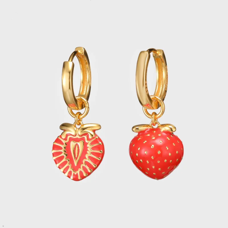 High-End Jewelry, Now More Affordable Than Ever Strawberries - Gold Earrings