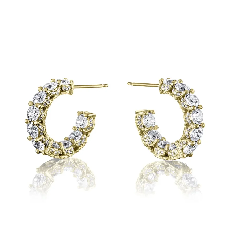 Luxury Handcrafted Jewelry For Elegant Looks Tacori 18k Classic Crescent RoyalT Diamond Hoops Luxury Handcrafted Jewelry For Elegant Looks Tacori 18k Classic Crescent RoyalT Diamond Hoops