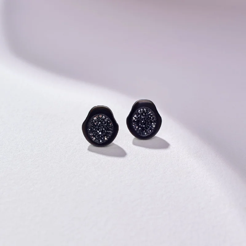 Shine Without Limits – Jewelry Sale Happening Now Tahitian Pearl Geode Stud Earrings with Black Diamond