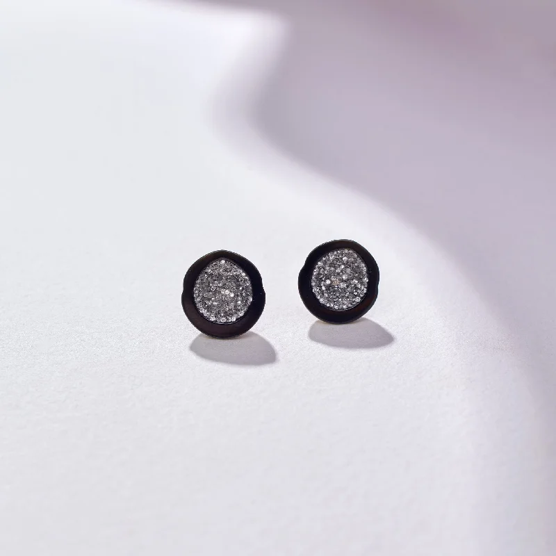 Elevate Your Jewelry Collection With Limited-Time Savings Tahitian Pearl Geode Stud Earrings with Diamond