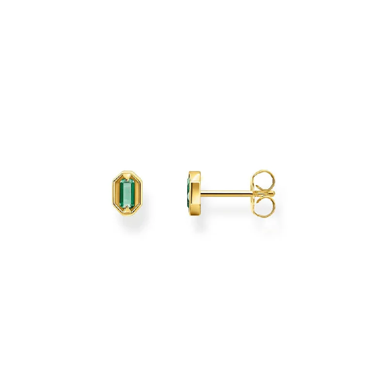 Premium Jewelry Now Available At Special Discounts Thomas Sabo Gold Plated Sterling Silver Crocodile Rock Green Stud Earrings