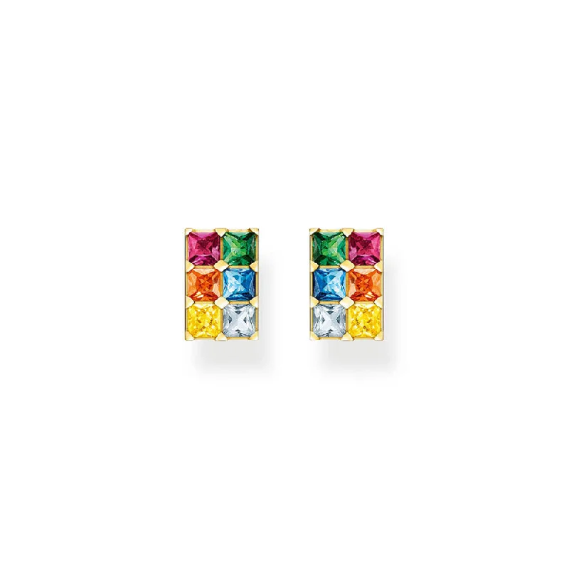 Exclusive Jewelry Sale – Grab Timeless Pieces Now Thomas Sabo Sterling Silver Gold Plated Rainbow Heritage CZ Stud Earrings