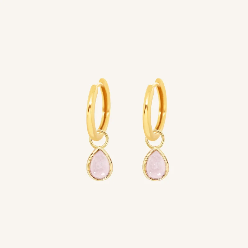 Timeless Jewelry At Special Discount Rates Rose Quartz Trove Charm Hoops