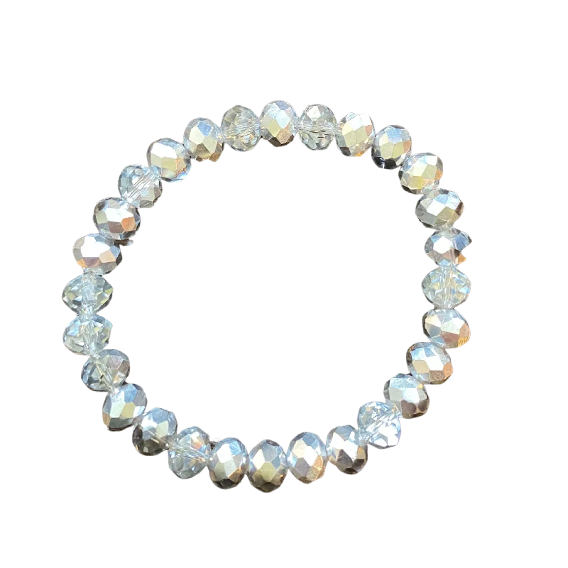 Unlock Unbeatable Jewelry Deals Before They’Re Gone Silver And Clear Faceted Rondelle 8mm Bracelet