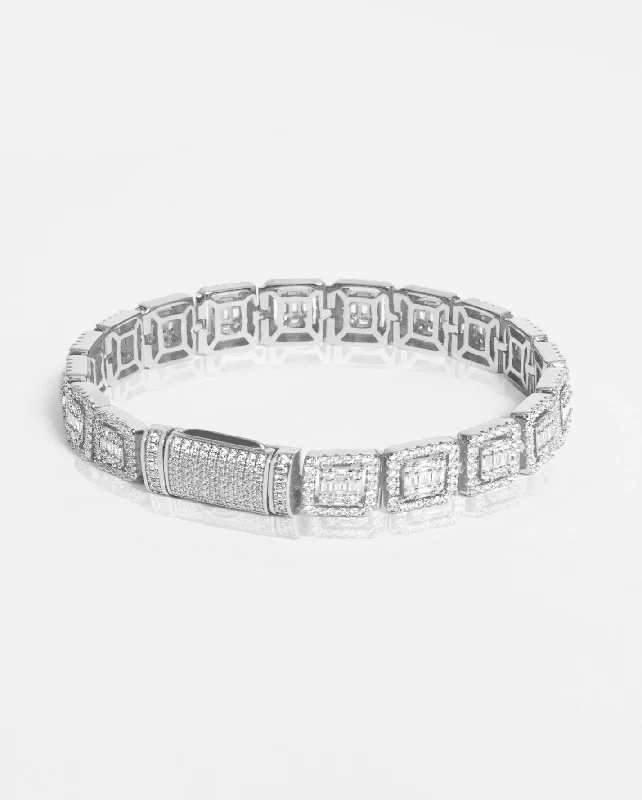 Get Your Favorite Jewelry At The Best Price 12mm Clustered Tennis Bracelet - White Gold