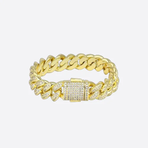 Final Call For Exquisite Jewelry At Reduced Rates 12MM ICED CUBAN LINK BRACELET -  Gold