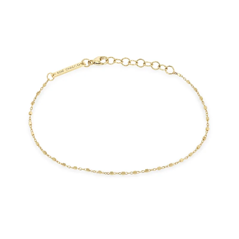 14k Gold Square Bead Chain Bracelet