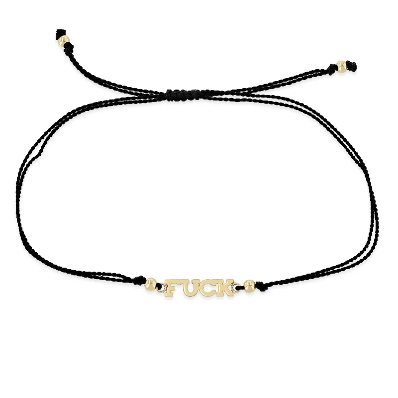 14k Itty Bitty FUCK Cord Bracelet