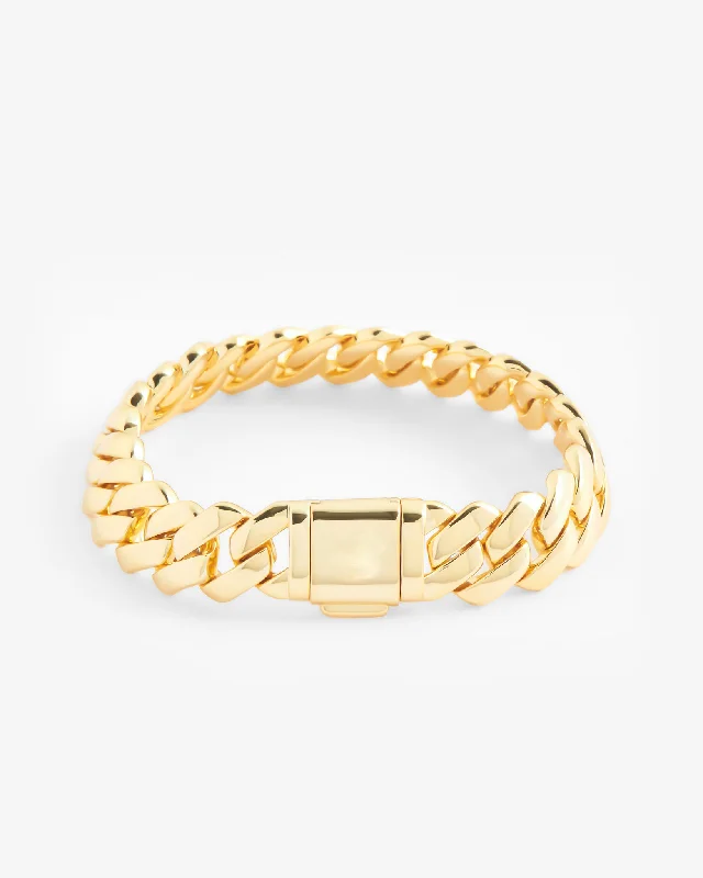 The Perfect Jewelry Piece At The Perfect Price 14mm Miami Prong Link Bracelet - Gold