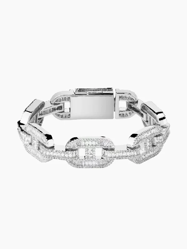 Shop Fine Jewelry With Amazing Deals 14mm Baguette Mariner Bracelet - White Gold