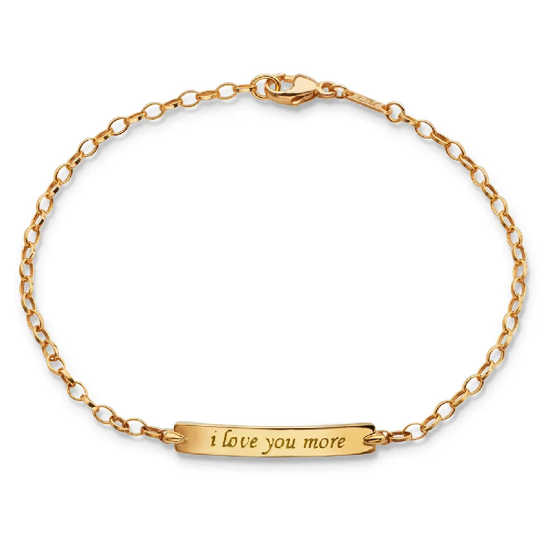 18K Yellow Gold "I Love You More" Petite Poesy Bracelet