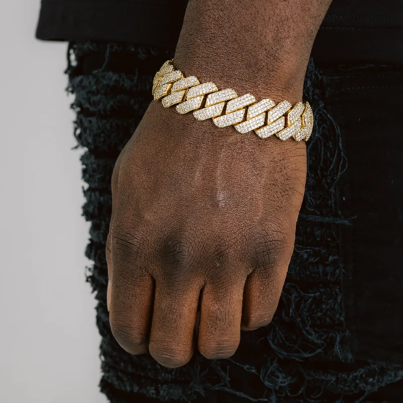 The Ultimate Jewelry Sale – Shop Premium Styles 20mm Prong Cuban Bracelet - Gold
