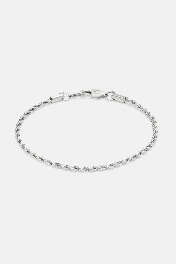 Luxury Meets Affordability – Jewelry Sale Live Now 3MM Rope Bracelet - White Gold