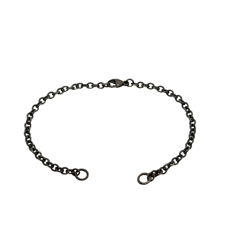 Once-A-Year Jewelry Sale – Grab Your Favorites Now 3mm Silver Patina Chain Hinge Bracelet