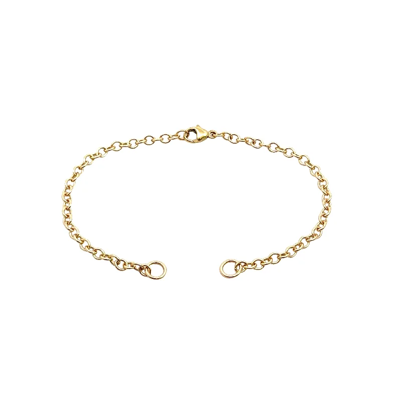 Trendy Minimalist Jewelry For Everyday Wear 3mm Yellow Gold Chain Hinge Bracelet