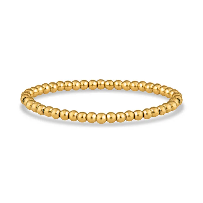 4mm Gold Beaded Bracelet