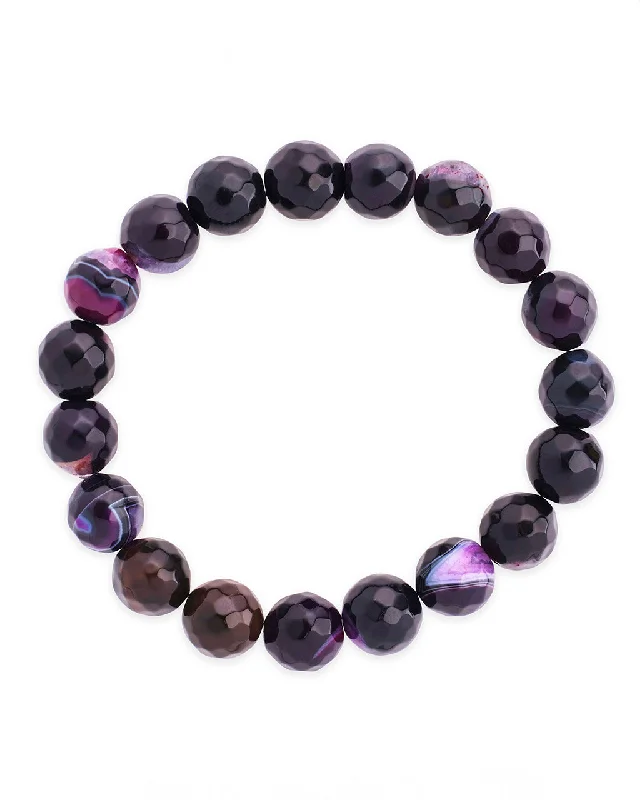 Agate Beaded Stretch Bracelet