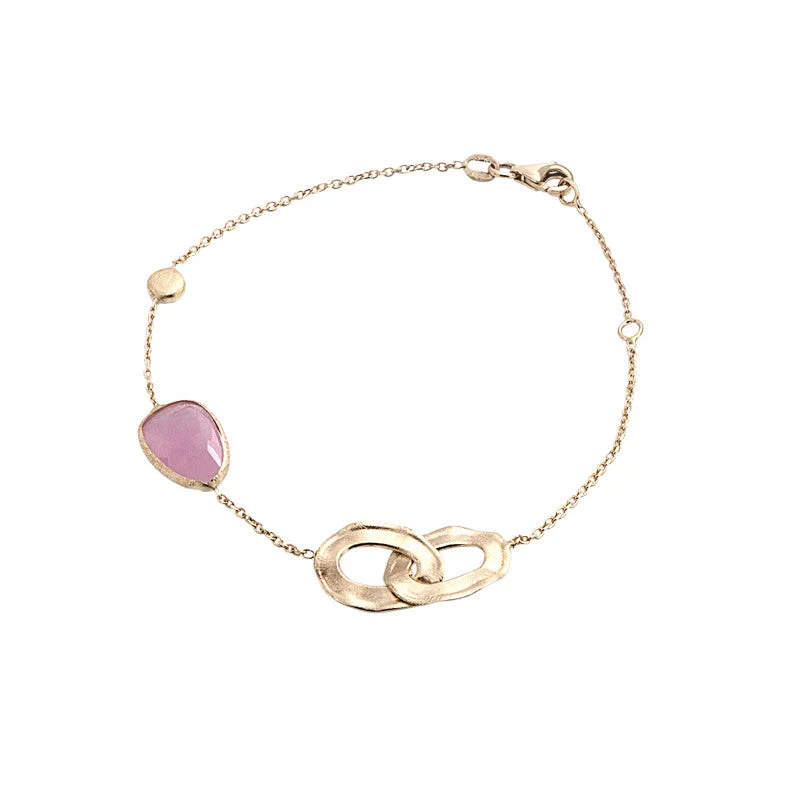 Exclusive Jewelry Bundles At Discounted Rates 14 Karat Yellow Gold Pink Jade, Gold Bead and Gold Link Station Bracelet Exclusive Jewelry Bundles At Discounted Rates 14 Karat Yellow Gold Pink Jade, Gold Bead and Gold Link Station Bracelet