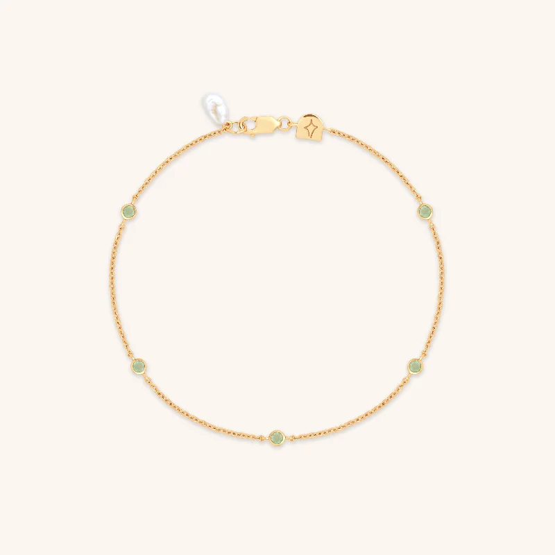 Elegant Rose Gold Jewelry For A Stylish Touch Aqua & Pearl Charm Bracelet in Gold