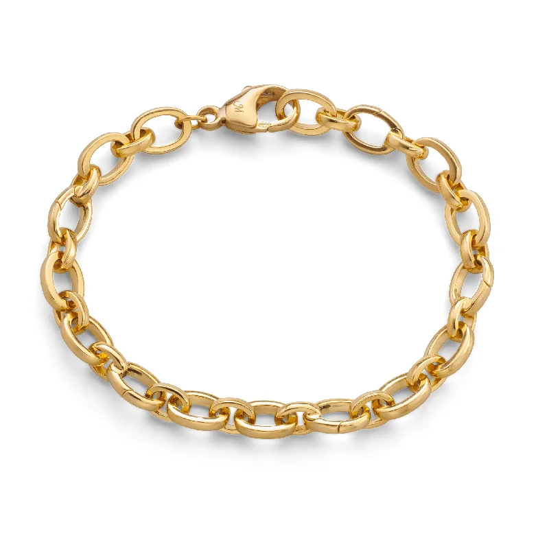 "Audrey" Link Charm Bracelet in 18K Yellow Gold