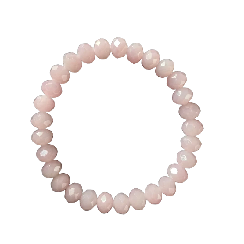 Baby Pink Faceted Rondelle 8mm Bracelet