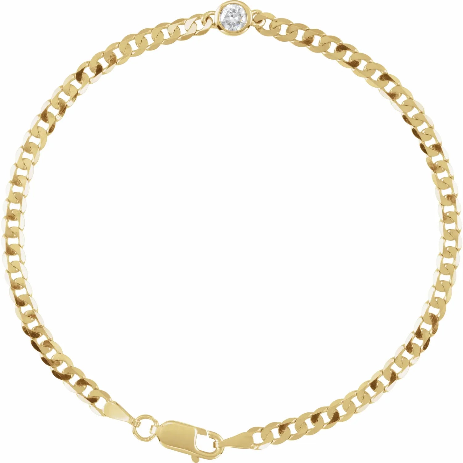High-Quality Gemstone Jewelry For Special Occasions Bezel Gemstone and Curb Chain Bracelet