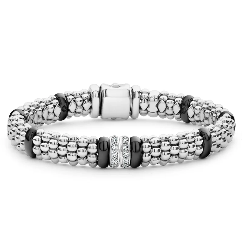 Special Deals On Handcrafted And Designer Jewelry Black Caviar Double Station Diamond Caviar Bracelet | 9mm Special Deals On Handcrafted And Designer Jewelry Black Caviar Double Station Diamond Caviar Bracelet | 9mm