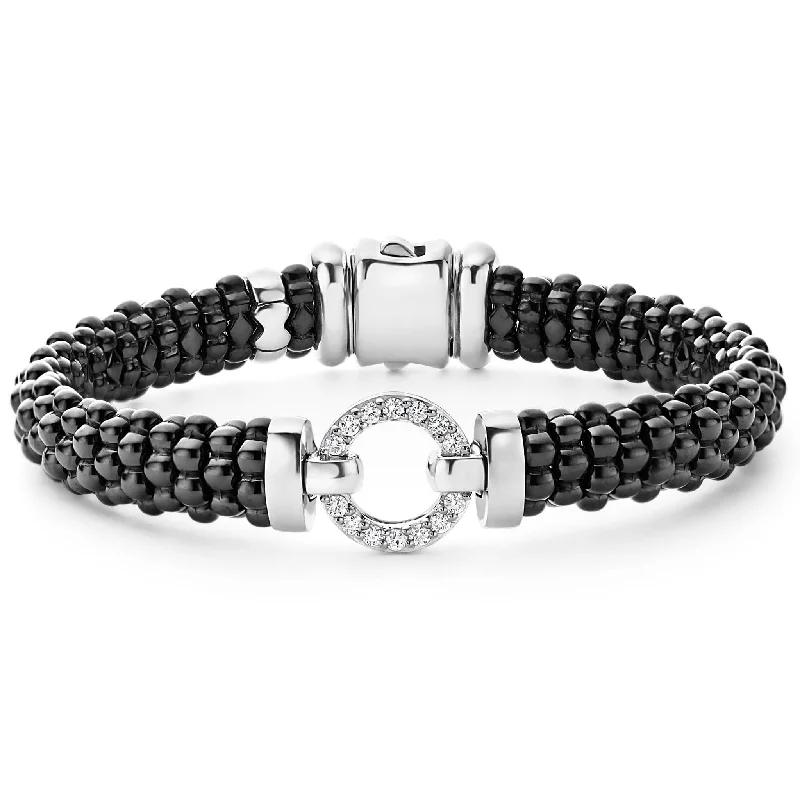 Personalized Jewelry At Special Discount Rates Black Caviar Ceramic Diamond Circle Bracelet | 9mm Personalized Jewelry At Special Discount Rates Black Caviar Ceramic Diamond Circle Bracelet | 9mm