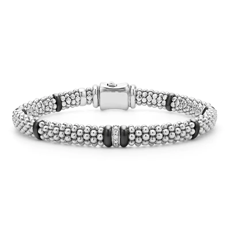 Shop Dazzling Jewelry At The Best Prices Black Caviar Single Station Diamond Caviar Bracelet | 6mm
