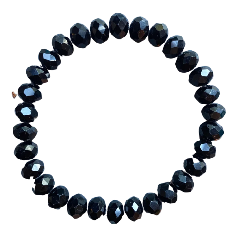 Stunning Jewelry Pieces At The Lowest Prices Ever Black Faceted Rondelle 8mm Bracelet Stunning Jewelry Pieces At The Lowest Prices Ever Black Faceted Rondelle 8mm Bracelet