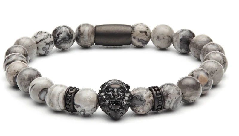 Your Perfect Accessory Now At The Best Price Black Matte Lion - Grey Jasper