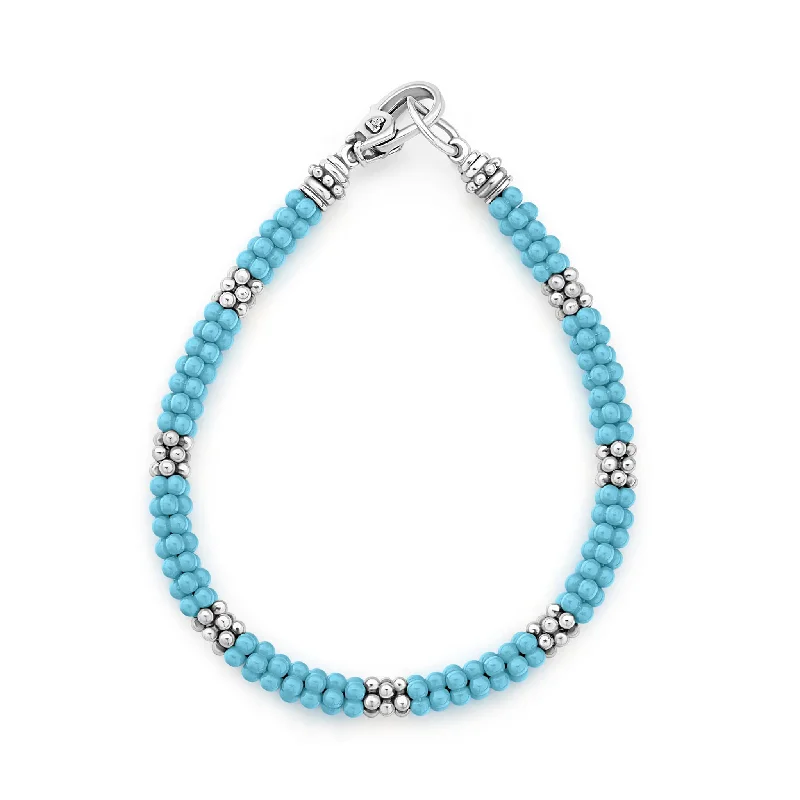 Exclusive Online Discounts On Stylish Jewelry Blue Caviar Seven Silver Station Ceramic Bracelet | 5mm Exclusive Online Discounts On Stylish Jewelry Blue Caviar Seven Silver Station Ceramic Bracelet | 5mm