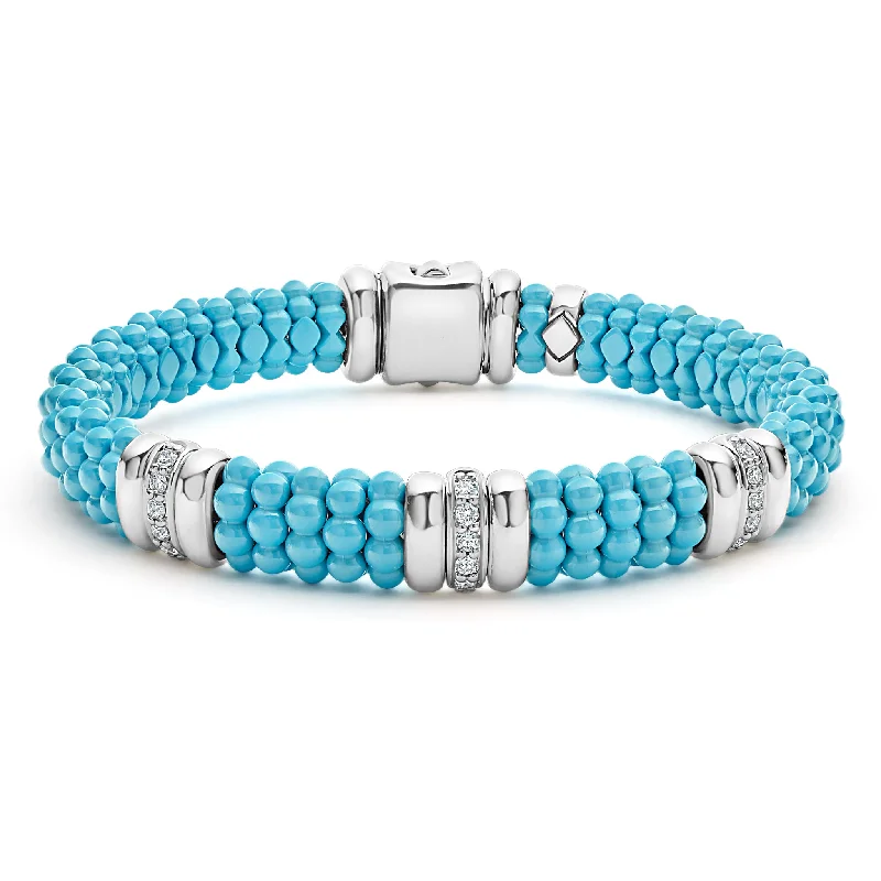 Grab Exquisite Jewelry At The Lowest Prices Blue Caviar Three Station Ceramic Diamond Bracelet | 9mm Grab Exquisite Jewelry At The Lowest Prices Blue Caviar Three Station Ceramic Diamond Bracelet | 9mm