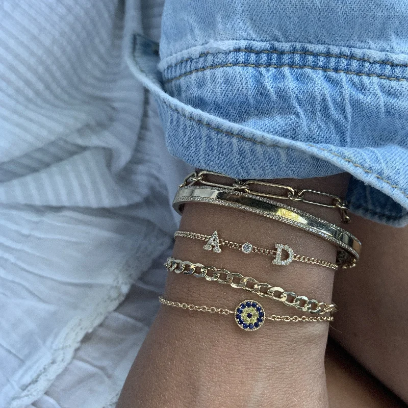Adjustable Charm Bracelets For A Perfect Fit Blue & Yellow Sapphire Evil Eye Bracelet