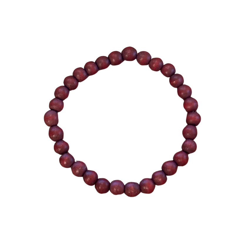 Burgundy Red Wood 6mm Bracelet