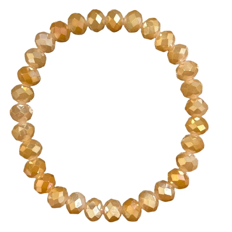 Caramel Faceted Rondelle 8mm Bracelet