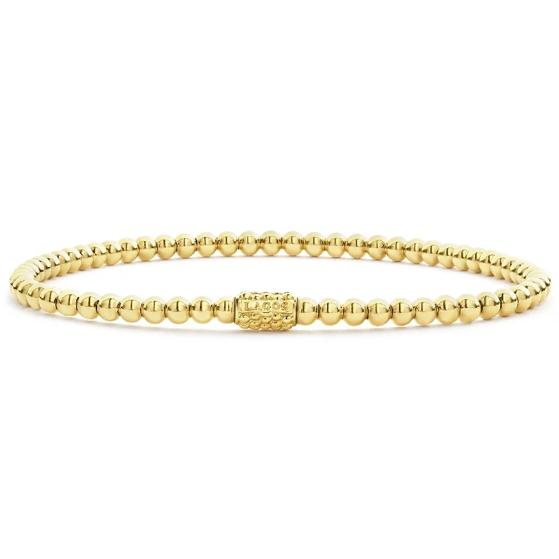 Trending Jewelry Now Available At Exclusive Prices Caviar Gold 18K Gold Bead Bracelet | 3mm