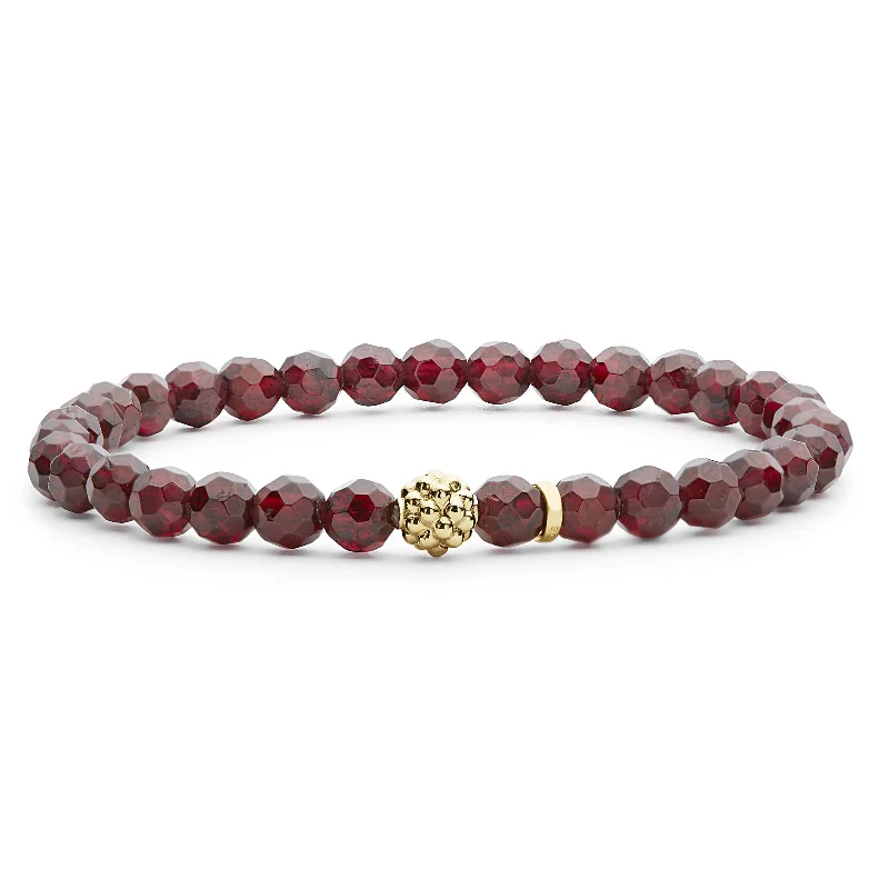 Flash Sale On Exquisite Jewelry – Don't Miss Out Caviar Icon Garnet Gold Station Bead Bracelet