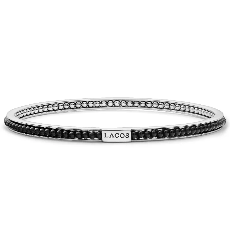 Bohemian-Inspired Jewelry For Free-Spirited Fashion Caviar Icon Onyx Bangle