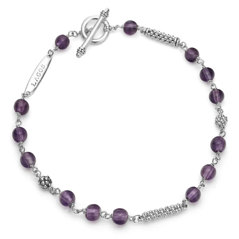 Elegant Necklaces And Bracelets At Limited-Time Offers Caviar Icon Amethyst Beaded Bracelet