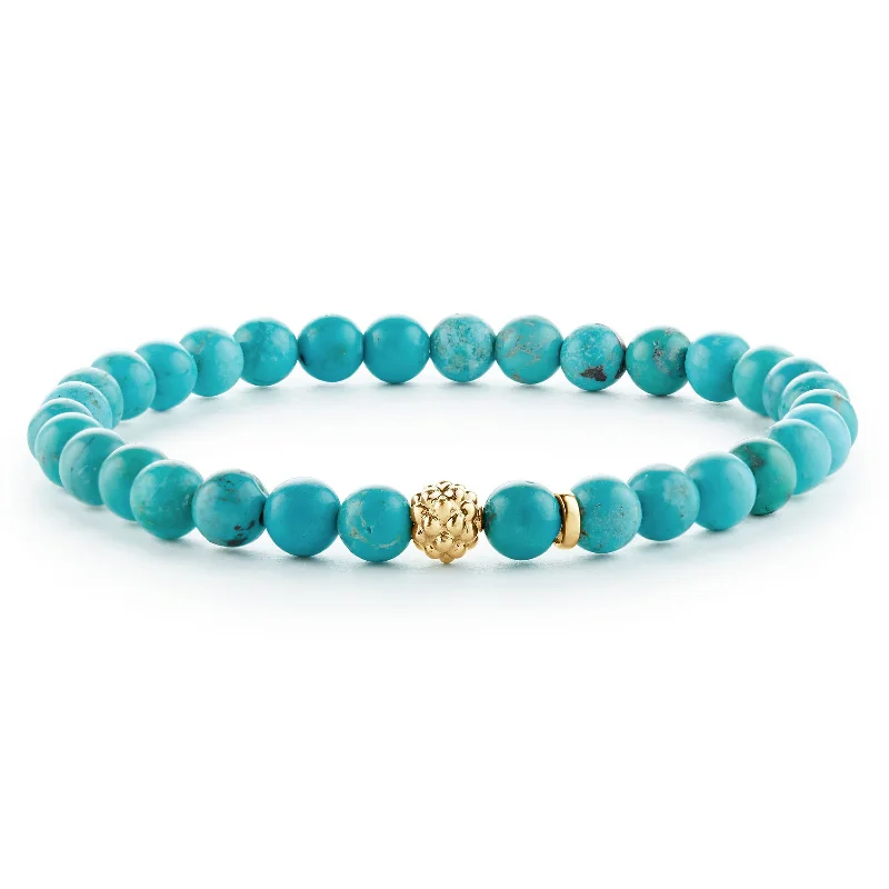 Exclusive Jewelry Sale Event – Shop Now Caviar Icon Turquoise Gold Station Bead Bracelet