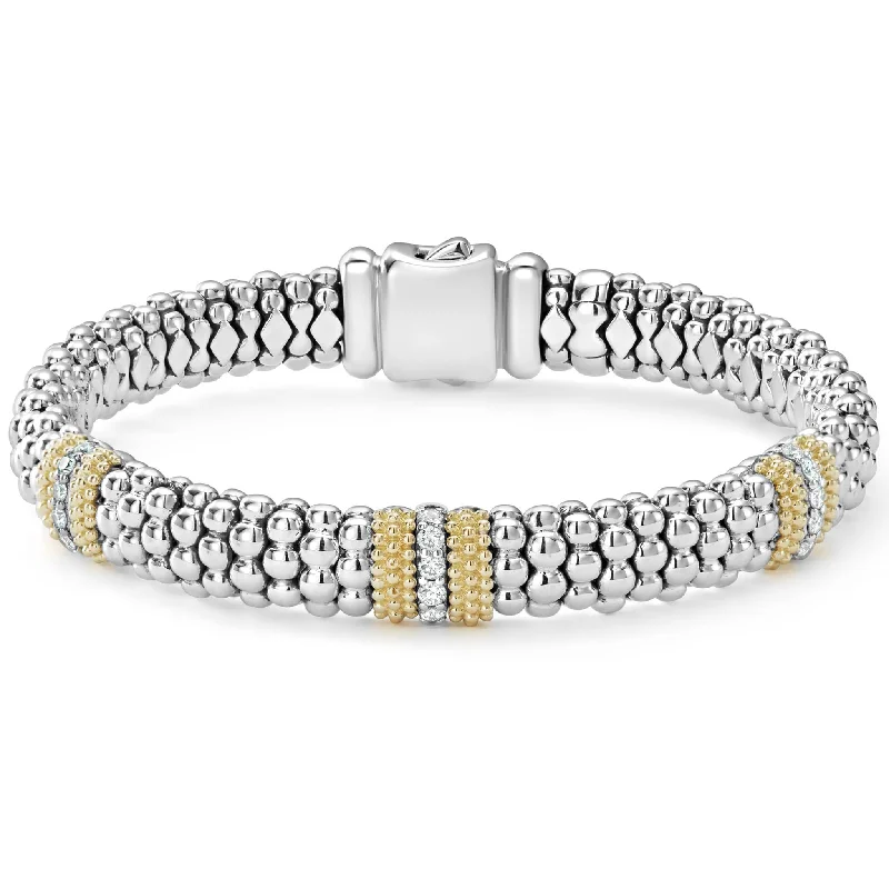 Jewelry Clearance Sale – Final Reductions Caviar Lux Three Station Diamond Caviar Bracelet | 9mm