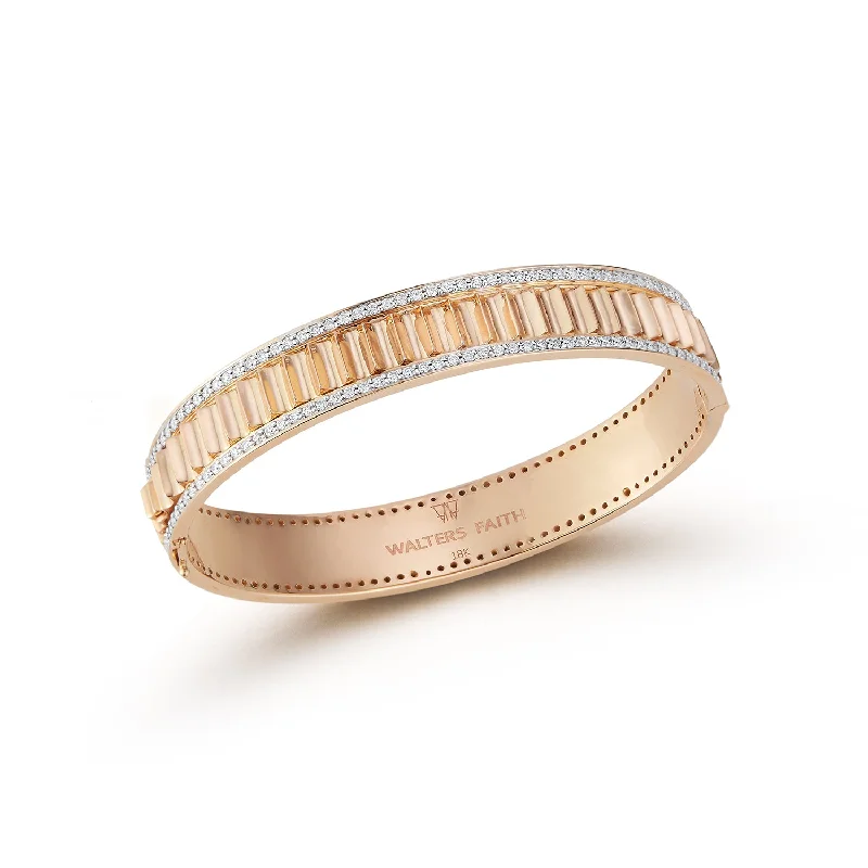 Flash Sale On Stunning Jewelry – Don't Miss Out CLIVE 18K GOLD AND DIAMOND EDGE FLUTED CUFF BANGLE Flash Sale On Stunning Jewelry – Don't Miss Out CLIVE 18K GOLD AND DIAMOND EDGE FLUTED CUFF BANGLE