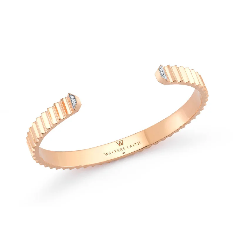 Luxury Meets Affordability – Jewelry Sale Live Now CLIVE 18K & DIAMOND WIDE FLUTED CUFF Luxury Meets Affordability – Jewelry Sale Live Now CLIVE 18K & DIAMOND WIDE FLUTED CUFF